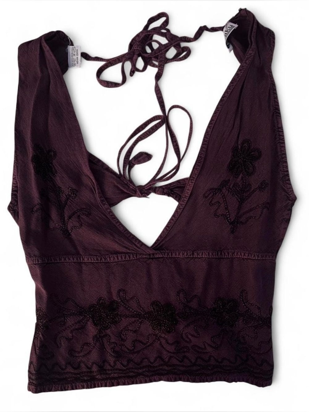 Purple Floral Embroidered Fairy Top